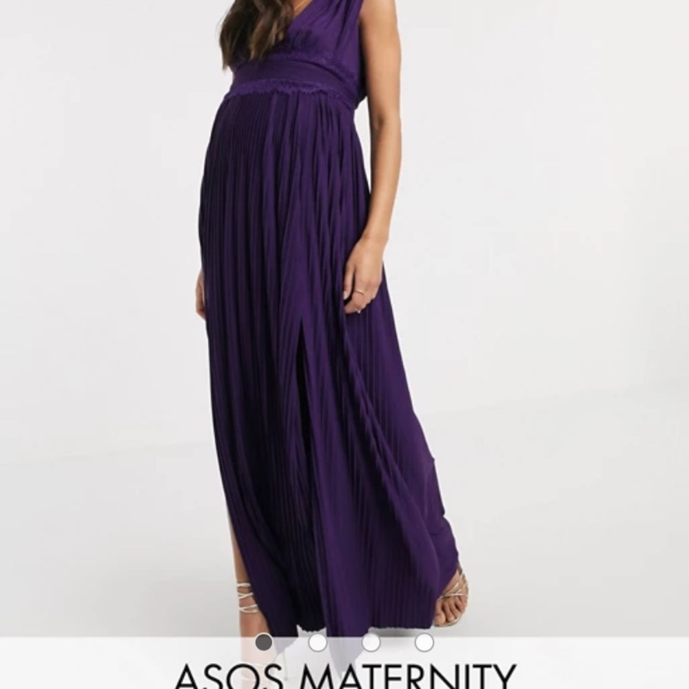 ASOS Maternity petite purple lace maxi dress